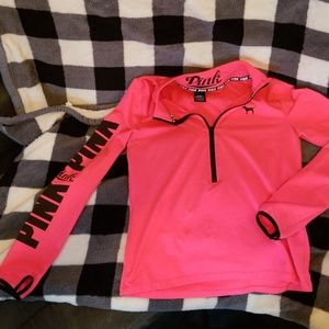 Vs pink quarter zip pullover.